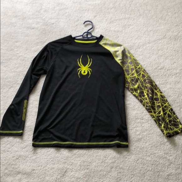 NEW SPYDER LARGE PRINT LOGO YOUTH SHIRT JERSEY SHORT SLEEVE KIDS M L XL BRYELLOW